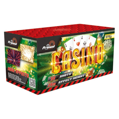 Primed pyrotechnic casino fireworks
