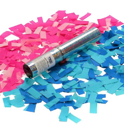 Gender reveal confetti cannons